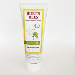 NEW Sealed Burt's Bees Facial Cleanser for Sensitive Skin w/ Cotton Extract 6 oz